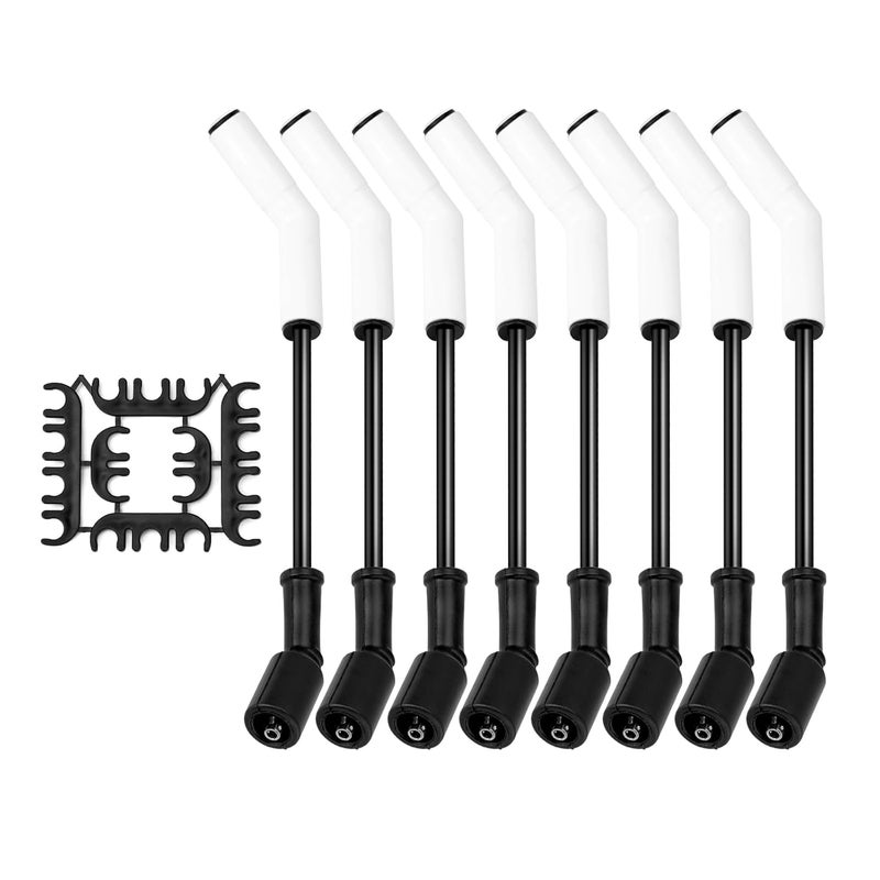 FILTERUP 8pcs Ls Spark Plug Wire Set, 9070C Ceramic Spark Plug Wire with Extreme 9000 Ceramic Boot Compatible with LS Terminals LS3 LS4 LS7 LT Engines - Image 1